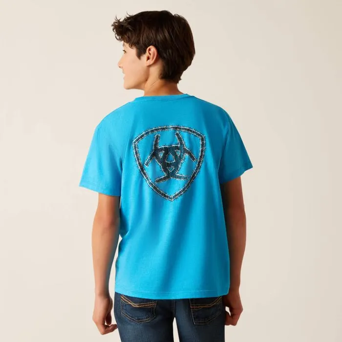 TShirts and Polos Kids Ariat Ariat Western Wire TShirt Turquoise Heather TShirts and Polos Kids Ariat Ariat Western Wire TShirt Turquoise Heather