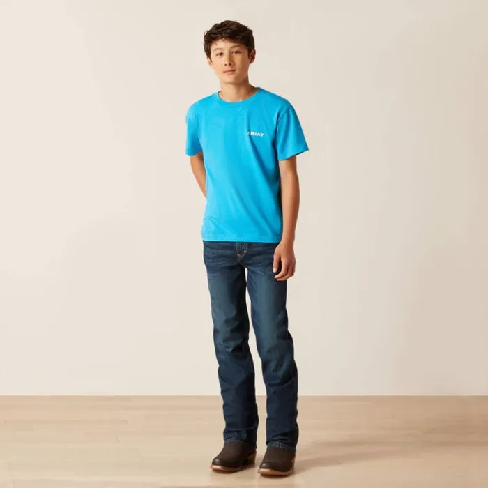 TShirts and Polos Kids Ariat Ariat Western Wire TShirt Turquoise Heather TShirts and Polos Kids Ariat Ariat Western Wire TShirt Turquoise Heather