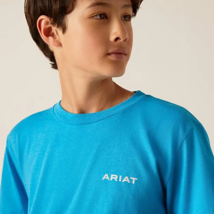 TShirts and Polos Kids Ariat Ariat Western Wire TShirt Turquoise Heather TShirts and Polos Kids Ariat Ariat Western Wire TShirt Turquoise Heather