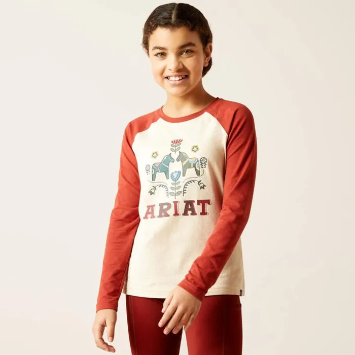 TShirts and Polos Kids Ariat Dala Horses TShirt Oatmeal Heather