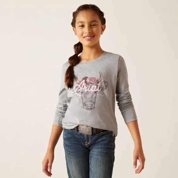 TShirts and Polos Kids Ariat Fawna TShirt Heather Grey