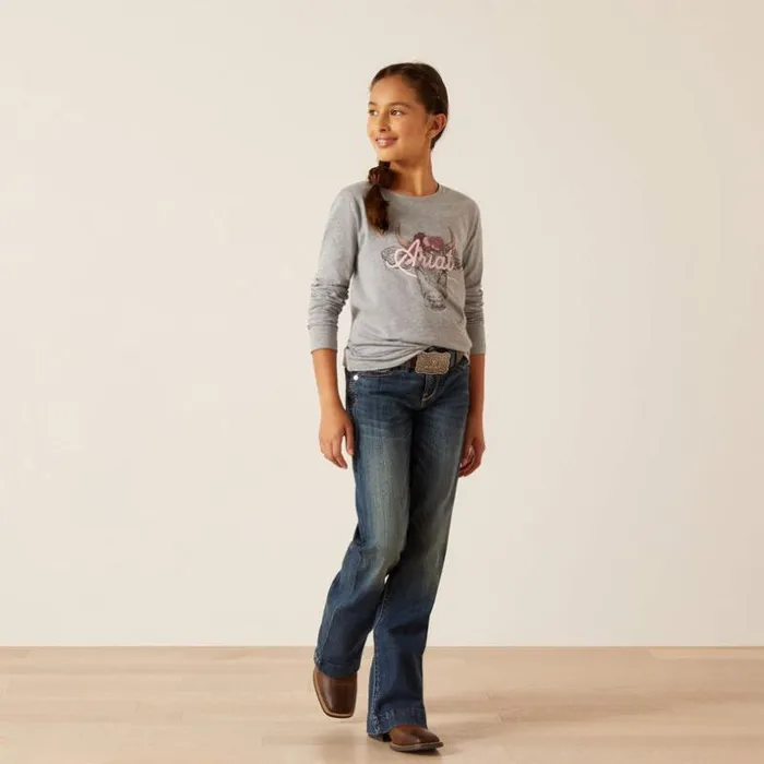 TShirts and Polos Kids Ariat Fawna TShirt Heather Grey TShirts and Polos Kids Ariat Fawna TShirt Heather Grey