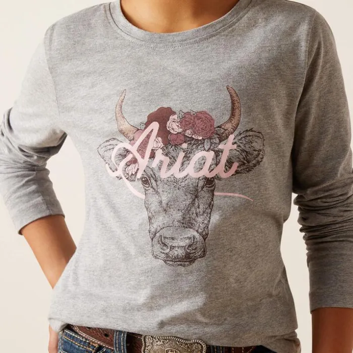 TShirts and Polos Kids Ariat Fawna TShirt Heather Grey TShirts and Polos Kids Ariat Fawna TShirt Heather Grey