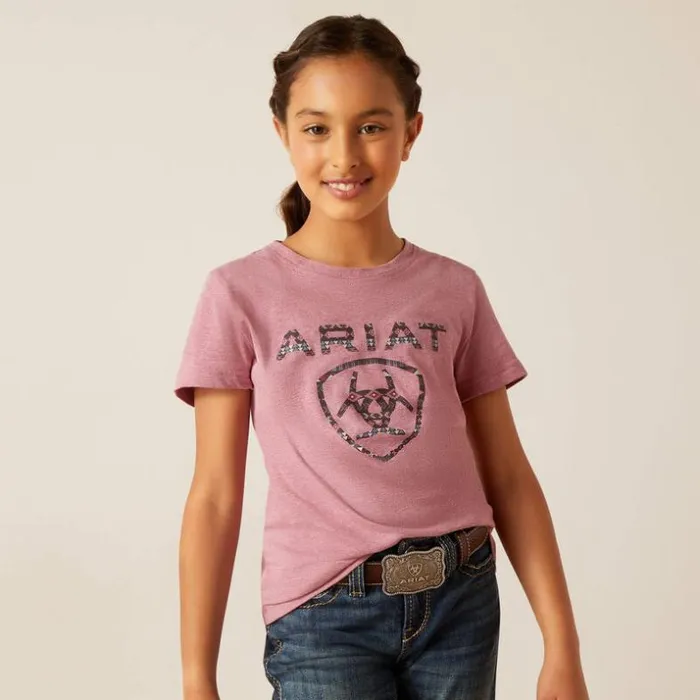 TShirts and Polos Kids Ariat Shield TShirt Rose Mesa Heather