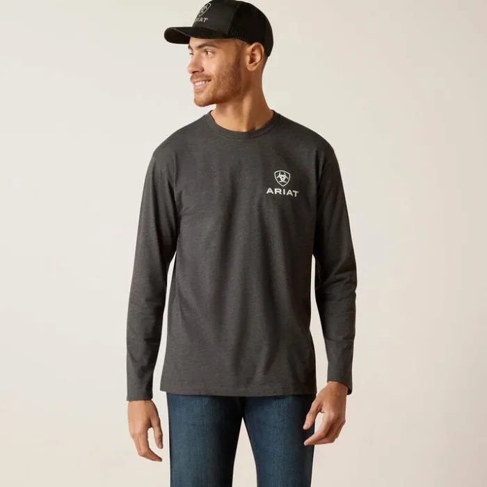 TShirts and Polos Men Ariat Ariat Star Spangled TShirt Charcoal Heather TShirts and Polos Men Ariat Ariat Star Spangled TShirt Charcoal Heather