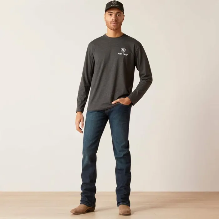 TShirts and Polos Men Ariat Ariat Star Spangled TShirt Charcoal Heather TShirts and Polos Men Ariat Ariat Star Spangled TShirt Charcoal Heather