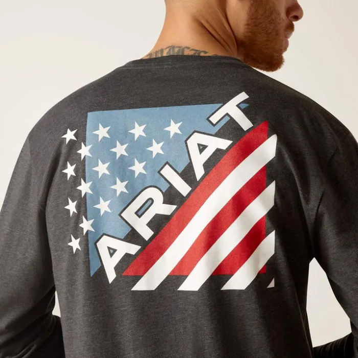 TShirts and Polos Men Ariat Ariat Star Spangled TShirt Charcoal Heather TShirts and Polos Men Ariat Ariat Star Spangled TShirt Charcoal Heather