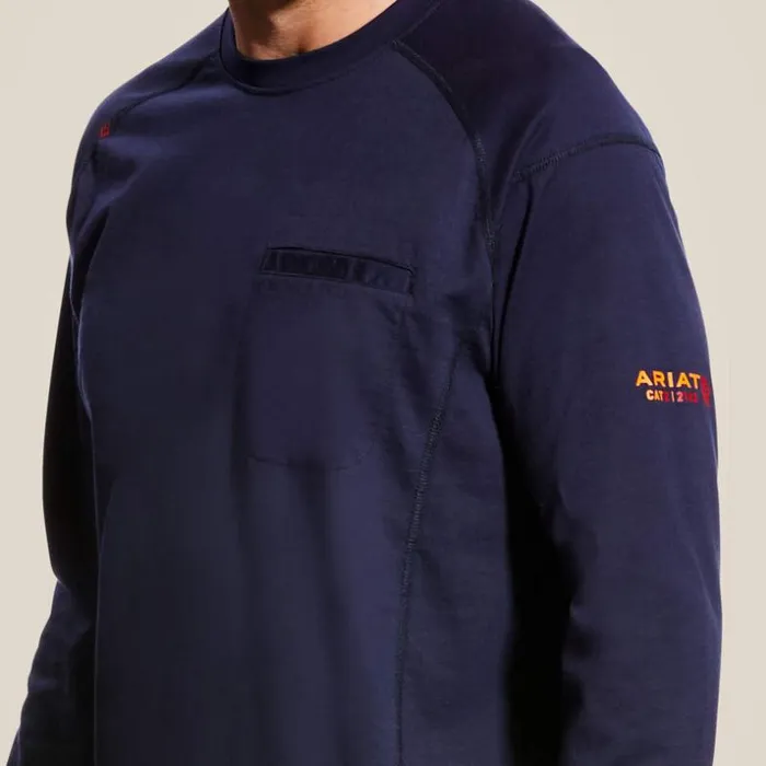 TShirts and Polos Men Ariat FR Air Crew TShirt Navy TShirts and Polos Men Ariat FR Air Crew TShirt Navy