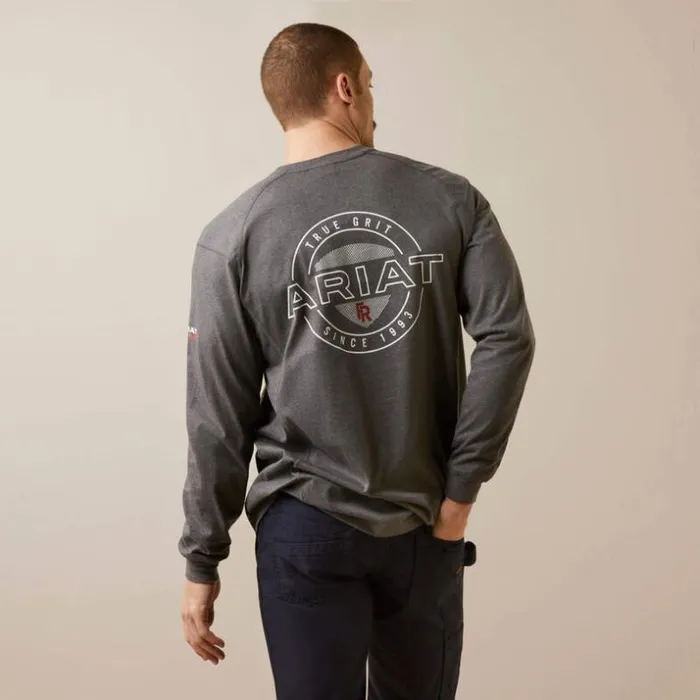 TShirts and Polos Men Ariat FR Air True Grit TShirt Charcoal Heather
