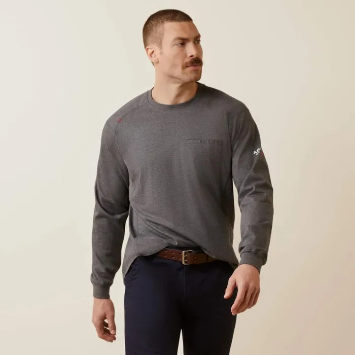 TShirts and Polos Men Ariat FR Air True Grit TShirt Charcoal Heather TShirts and Polos Men Ariat FR Air True Grit TShirt Charcoal Heather