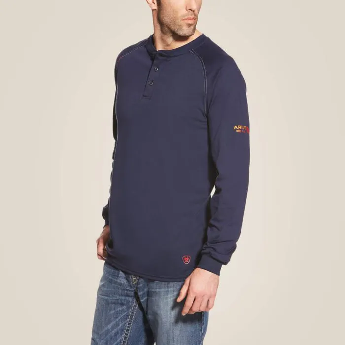 TShirts and Polos Men Ariat FR Henley Top Navy