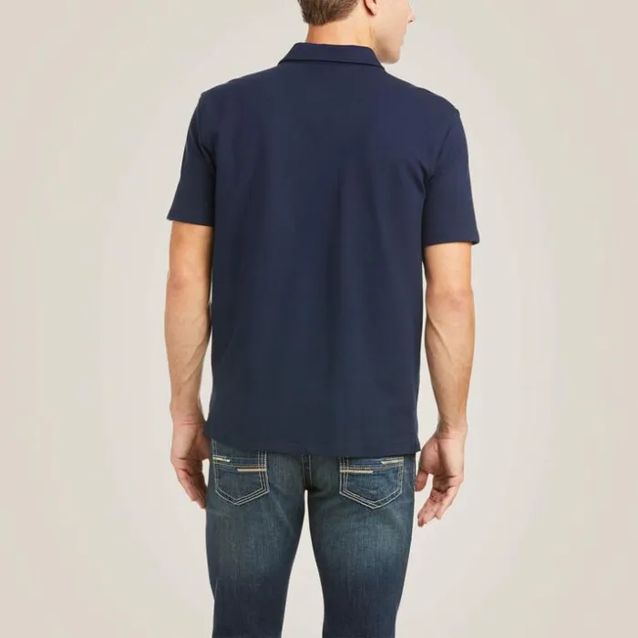 TShirts and Polos Men Ariat Medal Polo Navy TShirts and Polos Men Ariat Medal Polo Navy