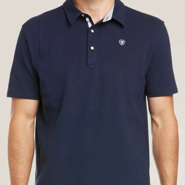 TShirts and Polos Men Ariat Medal Polo Navy TShirts and Polos Men Ariat Medal Polo Navy