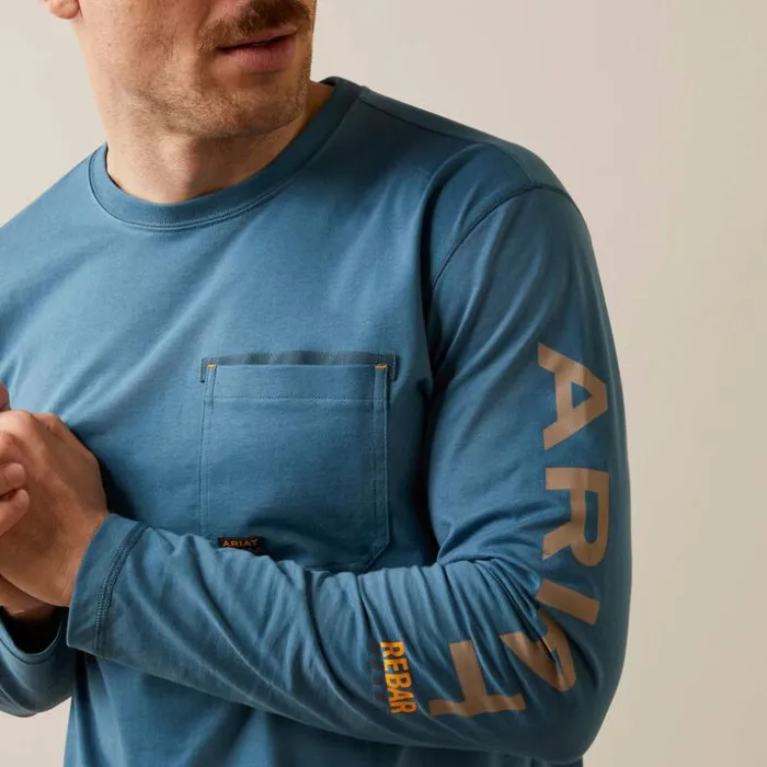 TShirts and Polos Men Ariat Rebar Workman Logo Indian Teal Tiger039s Eye TShirts and Polos Men Ariat Rebar Workman Logo Indian Teal Tiger039s Eye