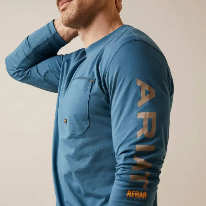 TShirts and Polos Men Ariat Rebar Workman Logo Indian Teal Tiger039s Eye TShirts and Polos Men Ariat Rebar Workman Logo Indian Teal Tiger039s Eye