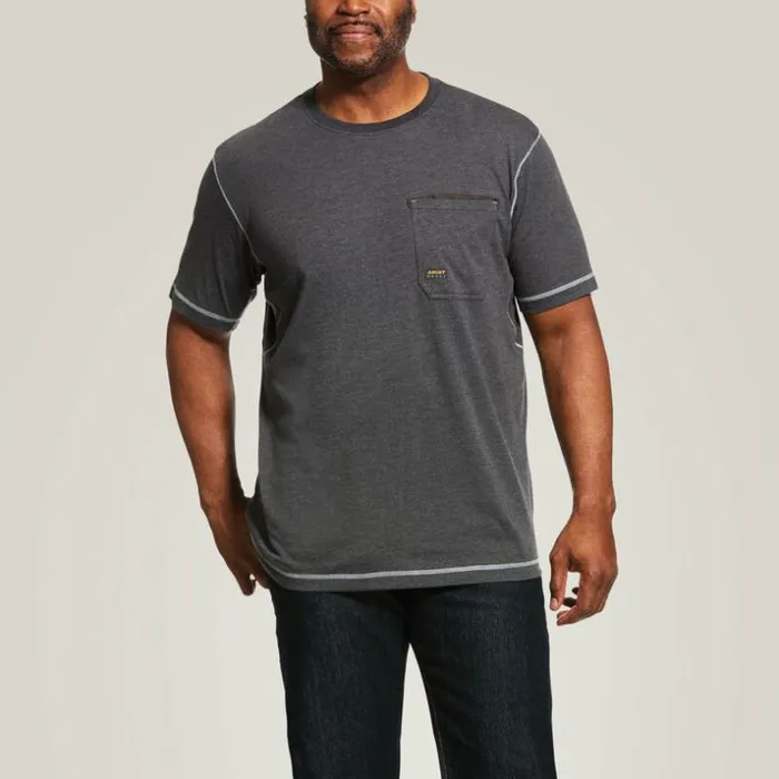 TShirts and Polos Men Ariat Rebar Workman TShirt Charcoal Heather