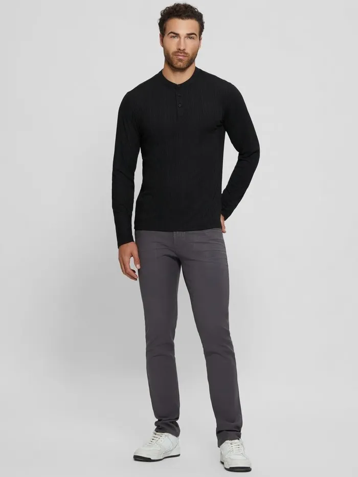 TShirts and Tanks Eco Brentwood Knit Henley Black GUESS Men TShirts and Tanks Eco Brentwood Knit Henley Black GUESS Men
