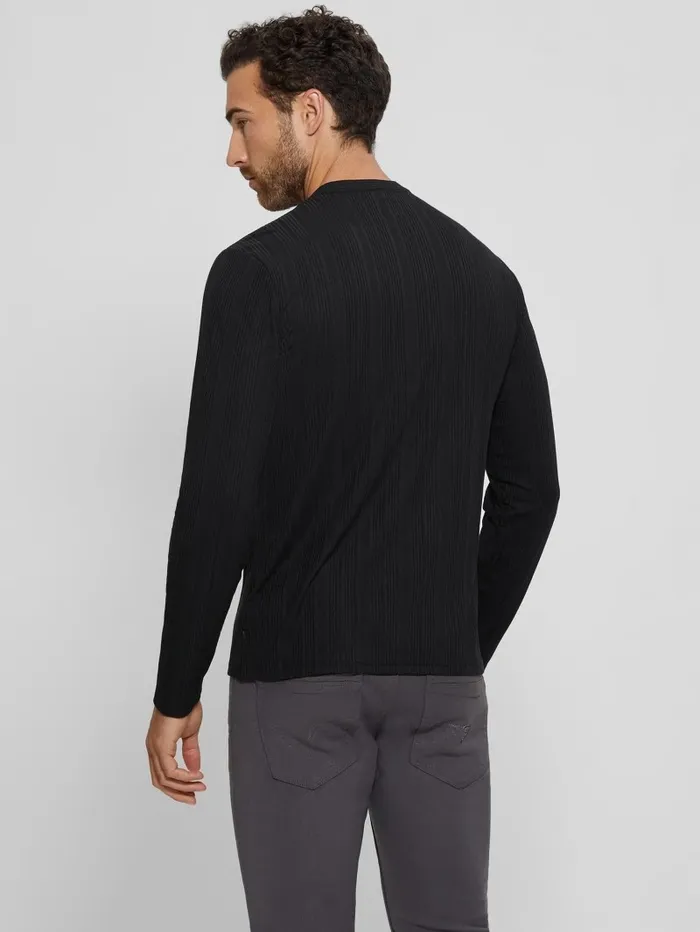 TShirts and Tanks Eco Brentwood Knit Henley Black GUESS Men TShirts and Tanks Eco Brentwood Knit Henley Black GUESS Men