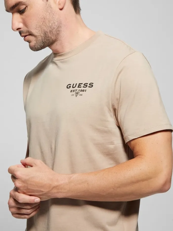 TShirts and Tanks GUESS Men Eco Signature Tee Neutral Sand