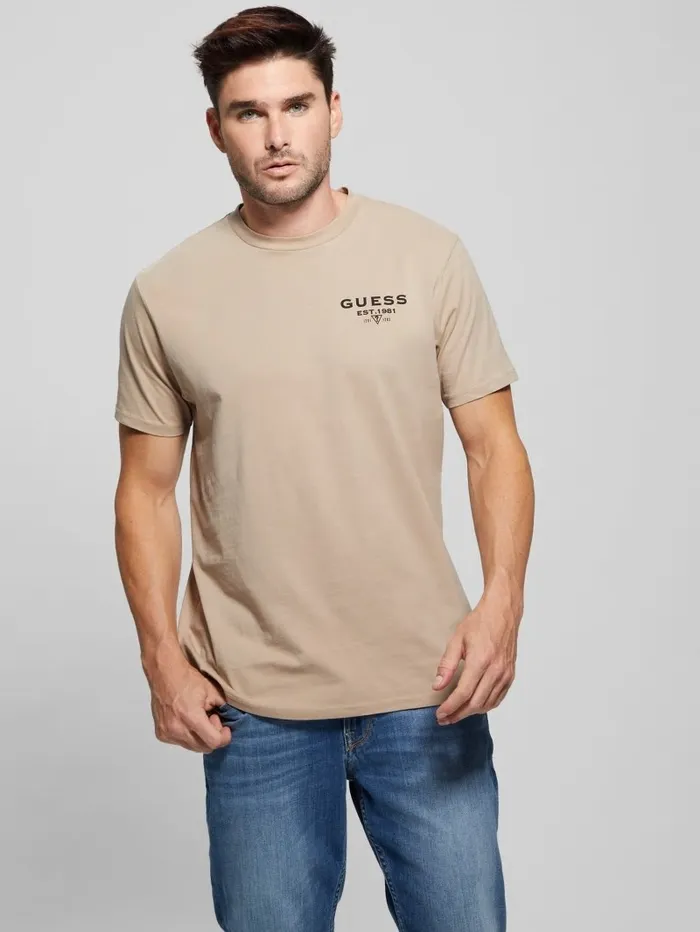 TShirts and Tanks GUESS Men Eco Signature Tee Neutral Sand TShirts and Tanks GUESS Men Eco Signature Tee Neutral Sand