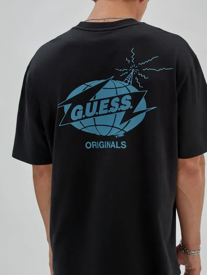 TShirts and Tanks GUESS Originals Eco Radio Tee Black 8211 GUESS Men