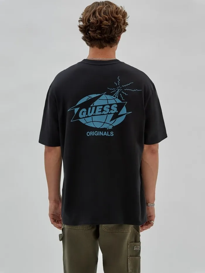 TShirts and Tanks GUESS Originals Eco Radio Tee Black 8211 GUESS Men