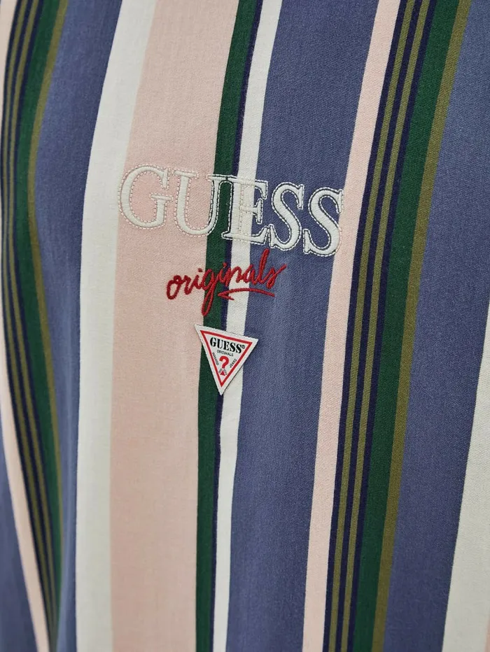 TShirts and Tanks GUESS Originals Eco Stiped Logo Tee Sandy Shore Multi GUESS Men