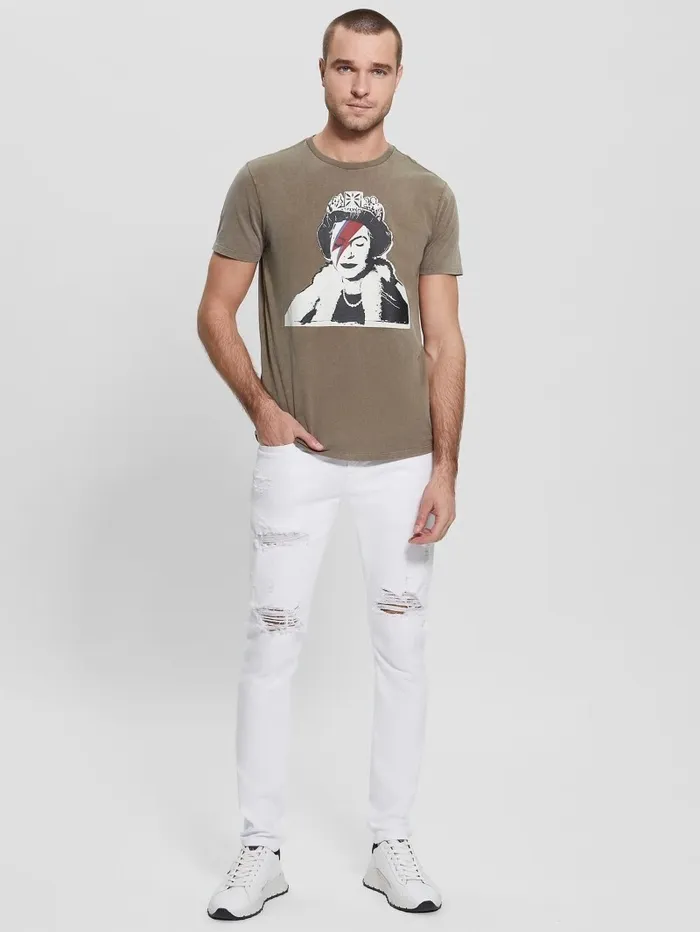 TShirts and Tanks Men Washed Queen Tee Green Canteen Multi GUESS TShirts and Tanks Men Washed Queen Tee Green Canteen Multi GUESS