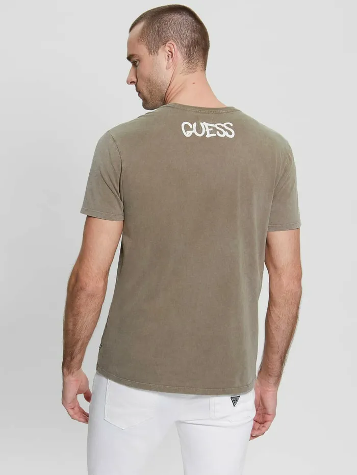 TShirts and Tanks Men Washed Queen Tee Green Canteen Multi GUESS TShirts and Tanks Men Washed Queen Tee Green Canteen Multi GUESS