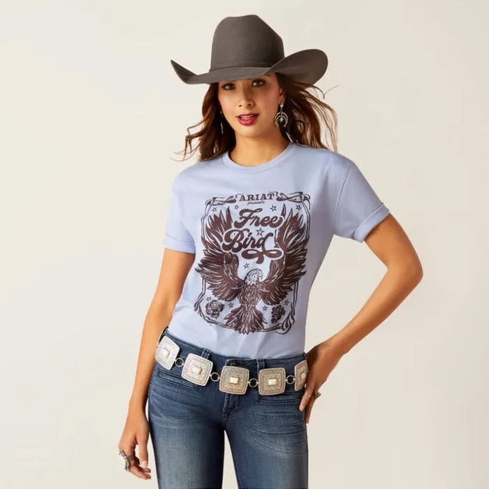 TShirts and Tops Women Ariat Ariat American Free TShirt Orchid Heather