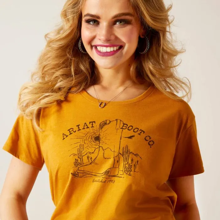 TShirts and Tops Women Ariat Ariat Bootscape TShirt Buckhorn Heather TShirts and Tops Women Ariat Ariat Bootscape TShirt Buckhorn Heather