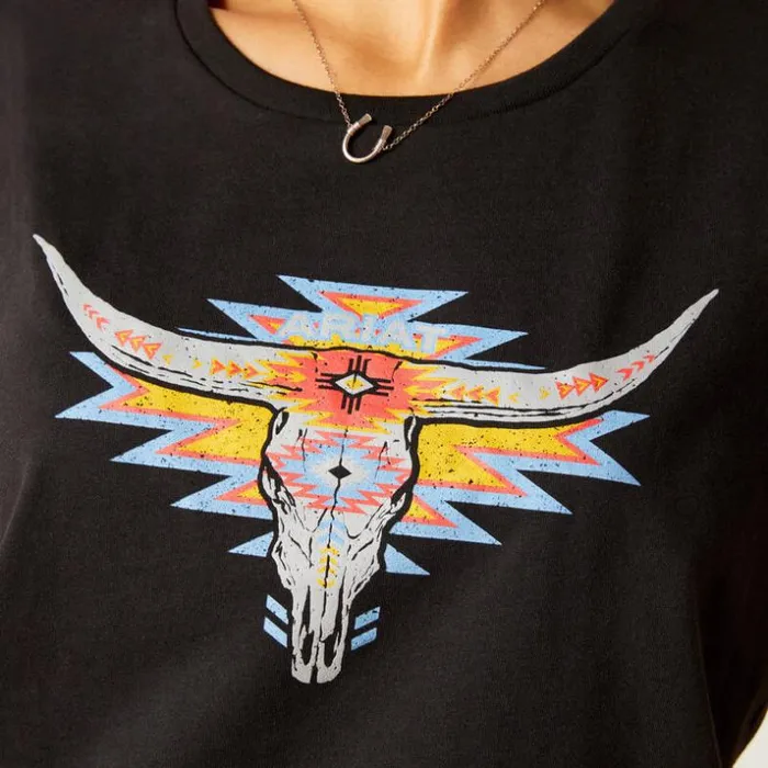 TShirts and Tops Women Ariat Ariat Geo Skull TShirt Black TShirts and Tops Women Ariat Ariat Geo Skull TShirt Black