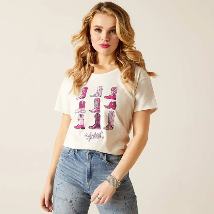 TShirts and Tops Women Ariat Ariat Let039s Go Girls TShirt Off White