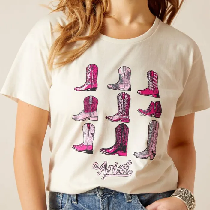 TShirts and Tops Women Ariat Ariat Let039s Go Girls TShirt Off White