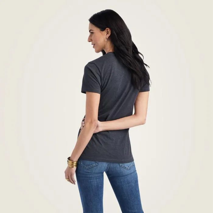 TShirts and Tops Women Ariat Ariat Wheat Script Tee Charcoal Heather