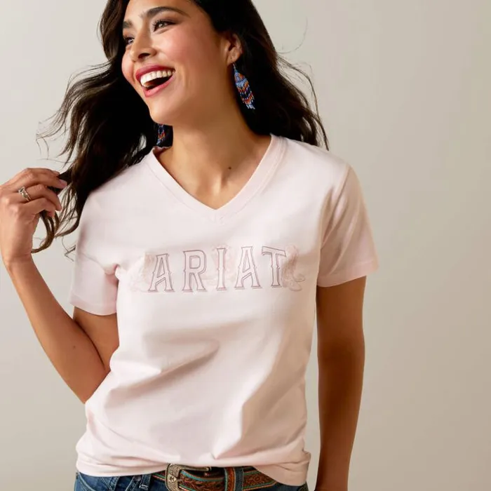 TShirts and Tops Women Ariat Boot Outline TShirt Chalk Pink