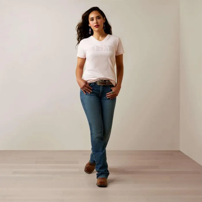 TShirts and Tops Women Ariat Boot Outline TShirt Chalk Pink