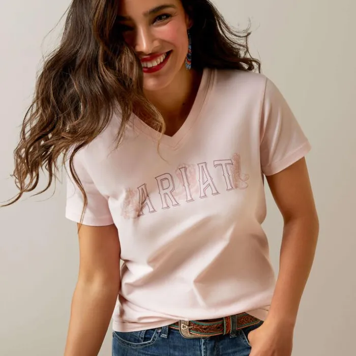 TShirts and Tops Women Ariat Boot Outline TShirt Chalk Pink