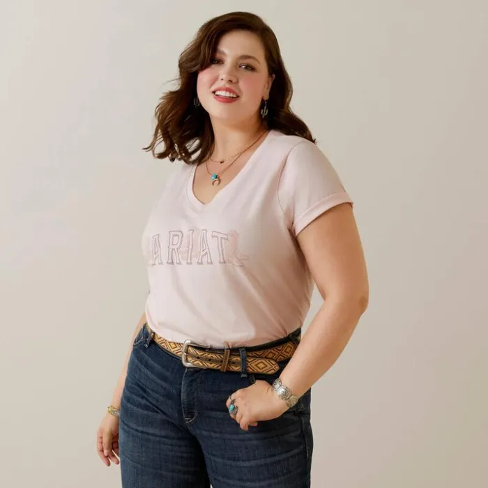 TShirts and Tops Women Ariat Boot Outline TShirt Chalk Pink