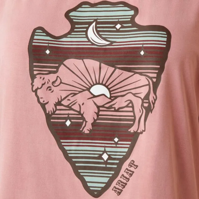 TShirts and Tops Women Ariat Buffalo Rising TShirt Island Blush TShirts and Tops Women Ariat Buffalo Rising TShirt Island Blush