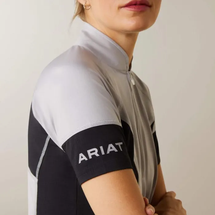 TShirts and Tops Women Ariat Cambria Jersey 14 Zip Baselayer Silver Sconceblack TShirts and Tops Women Ariat Cambria Jersey 14 Zip Baselayer Silver Sconceblack