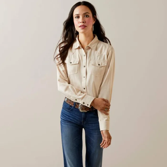 TShirts and Tops Women Ariat REAL Jurlington Snap Shirt Sandshell