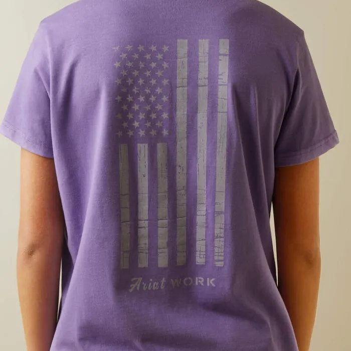 TShirts and Tops Women Ariat Rebar Cotton Strong American Flag Graphc TShirt Paisley Purple TShirts and Tops Women Ariat Rebar Cotton Strong American Flag Graphc TShirt Paisley Purple