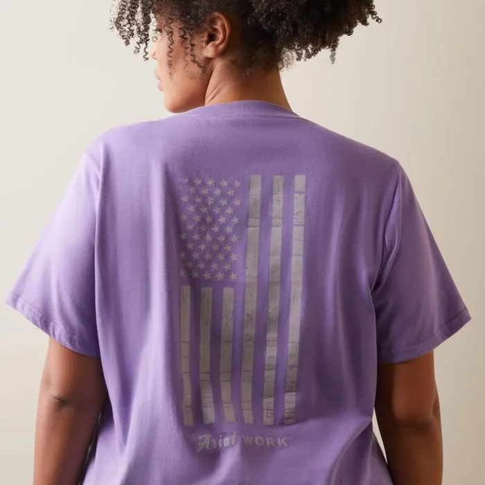 TShirts and Tops Women Ariat Rebar Cotton Strong American Flag Graphc TShirt Paisley Purple TShirts and Tops Women Ariat Rebar Cotton Strong American Flag Graphc TShirt Paisley Purple