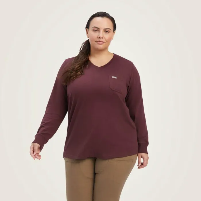 TShirts and Tops Women Ariat Rebar Cotton Strong SouthWest Graphic TShirt Decadent Chocolate