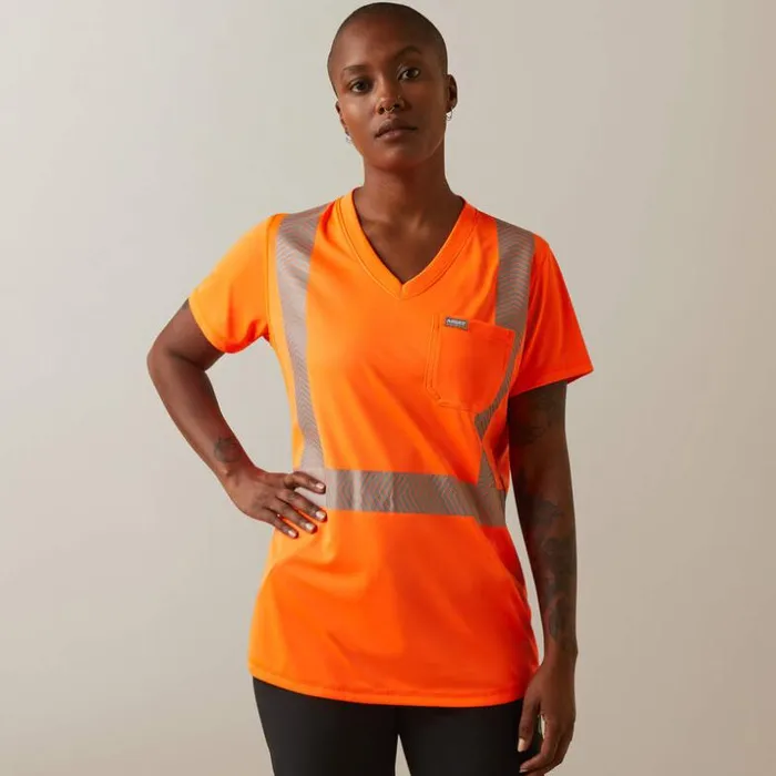 TShirts and Tops Women Ariat Rebar HiVis ANSI TShirt Hi Vis Orange