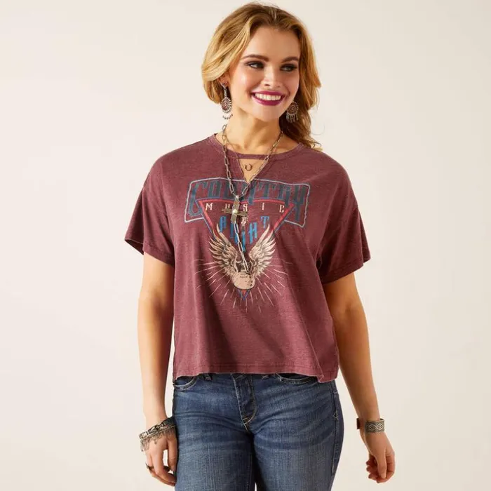 TShirts and Tops Women Ariat Rock N Roll TShirt Tawny Port