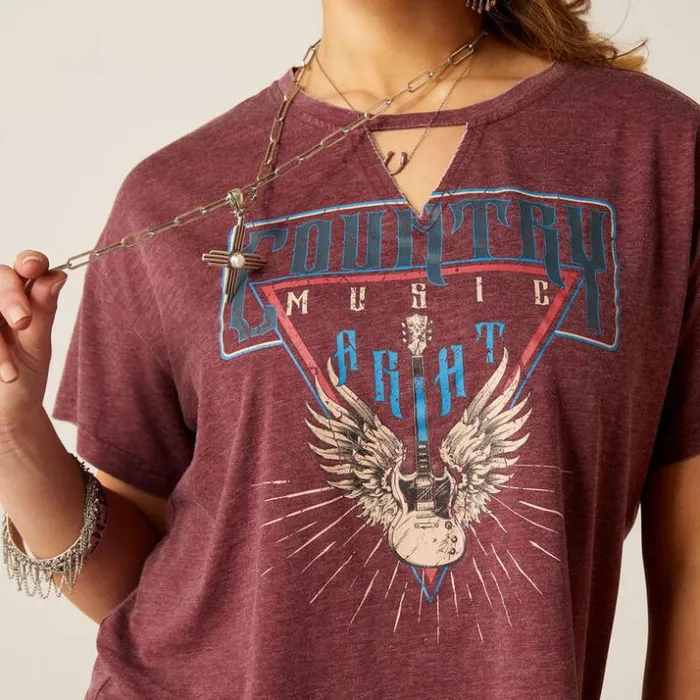 TShirts and Tops Women Ariat Rock N Roll TShirt Tawny Port TShirts and Tops Women Ariat Rock N Roll TShirt Tawny Port