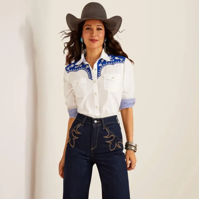 TShirts and Tops Women Ariat Sendero Senorita Shirt Blanc