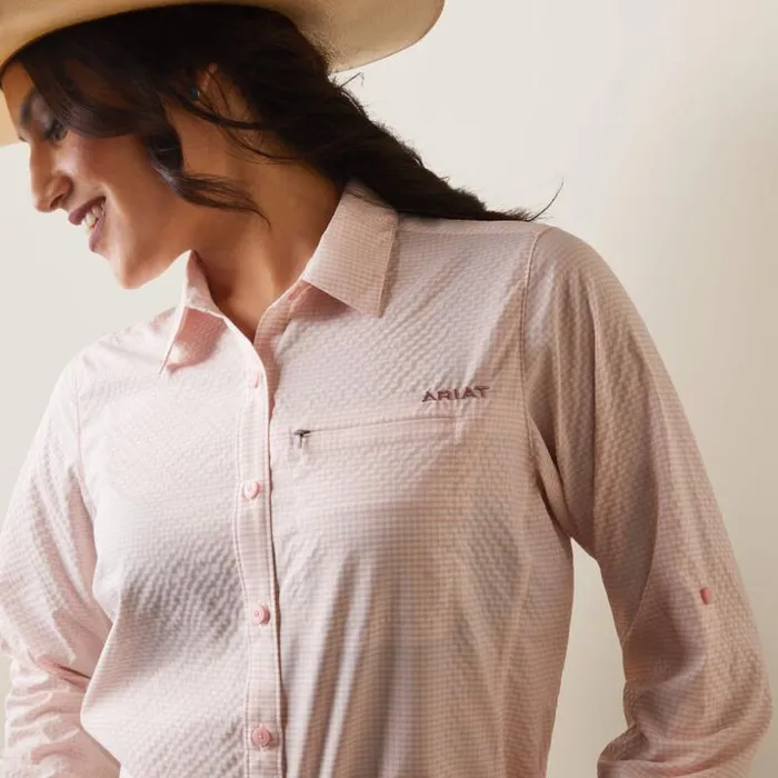 TShirts and Tops Women Ariat VentTEK Stretch Shirt Coral Blushwhite Check TShirts and Tops Women Ariat VentTEK Stretch Shirt Coral Blushwhite Check